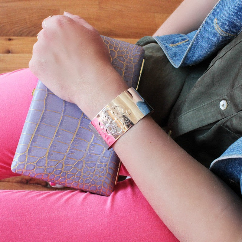 I found this at #moonandlola - Castel Monogram Cuff Bracelet on model