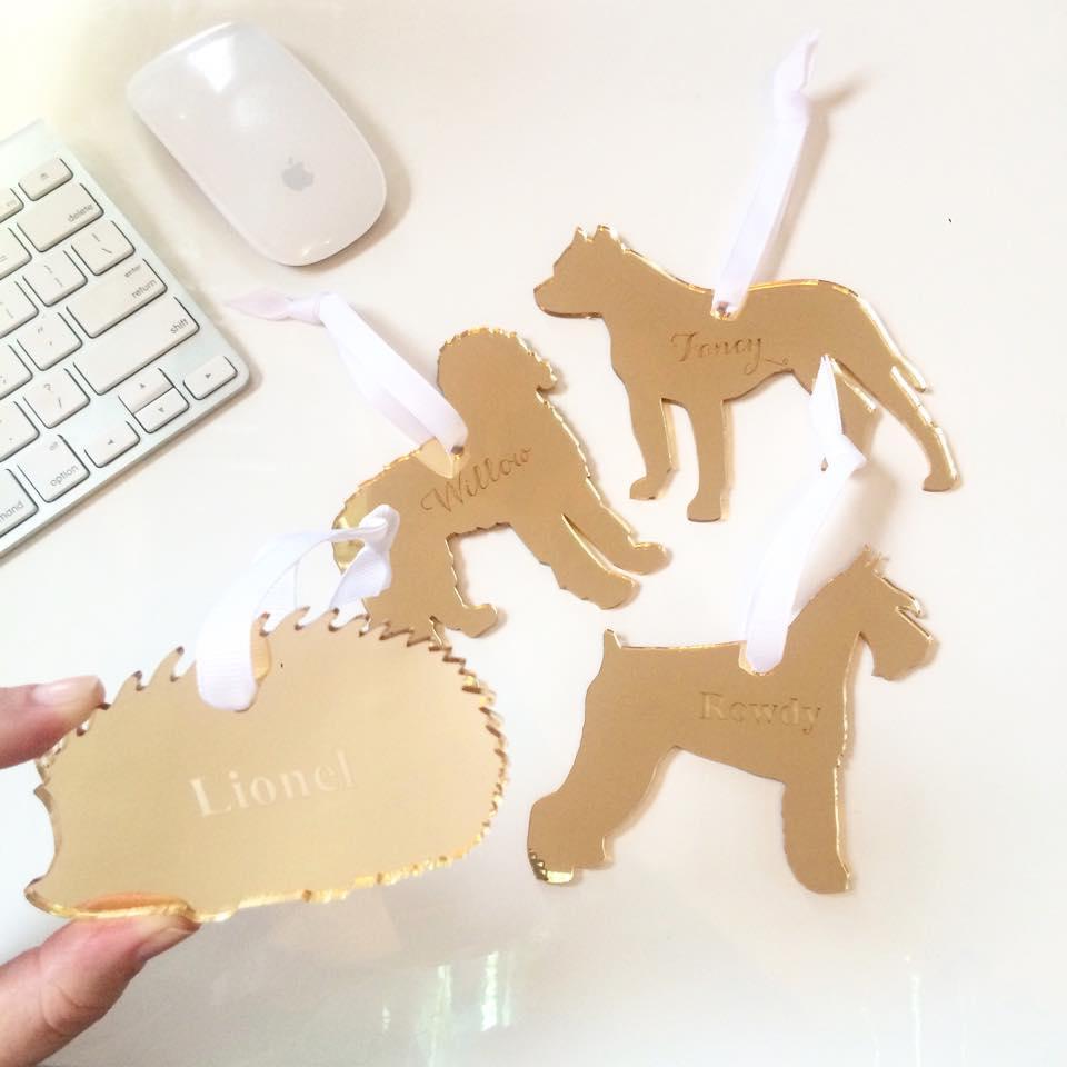 Moon and Lola - Personalized Pet Ornament with engraved pet name Oprah's Favorite Things