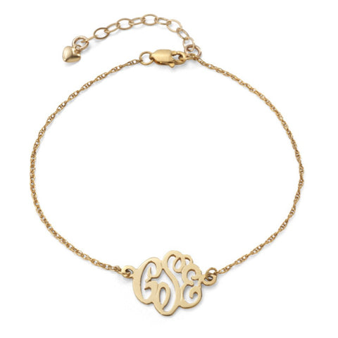 Cheshire Handcut Monogram Double Chain Bracelet