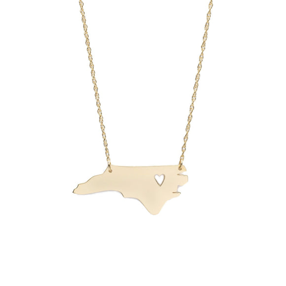Metal State Heart Necklace - Moon and Lola