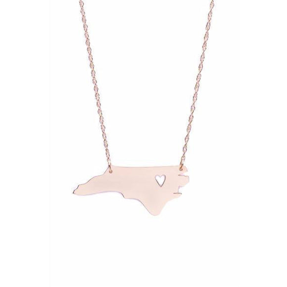 Metal State Heart Necklace - Moon and Lola