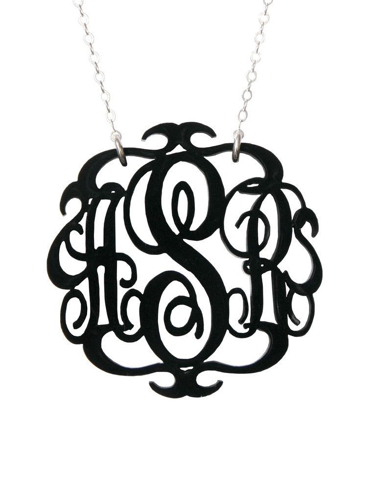 I found this at #moonandlola! - Script Monogram Necklace Ebony
