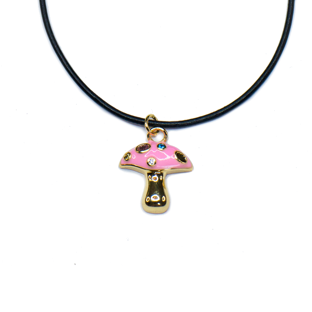 Mushroom Pendant on Roxanne Choker