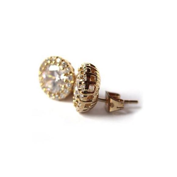 Moon and Lola  - St. James Studs Gold side view
