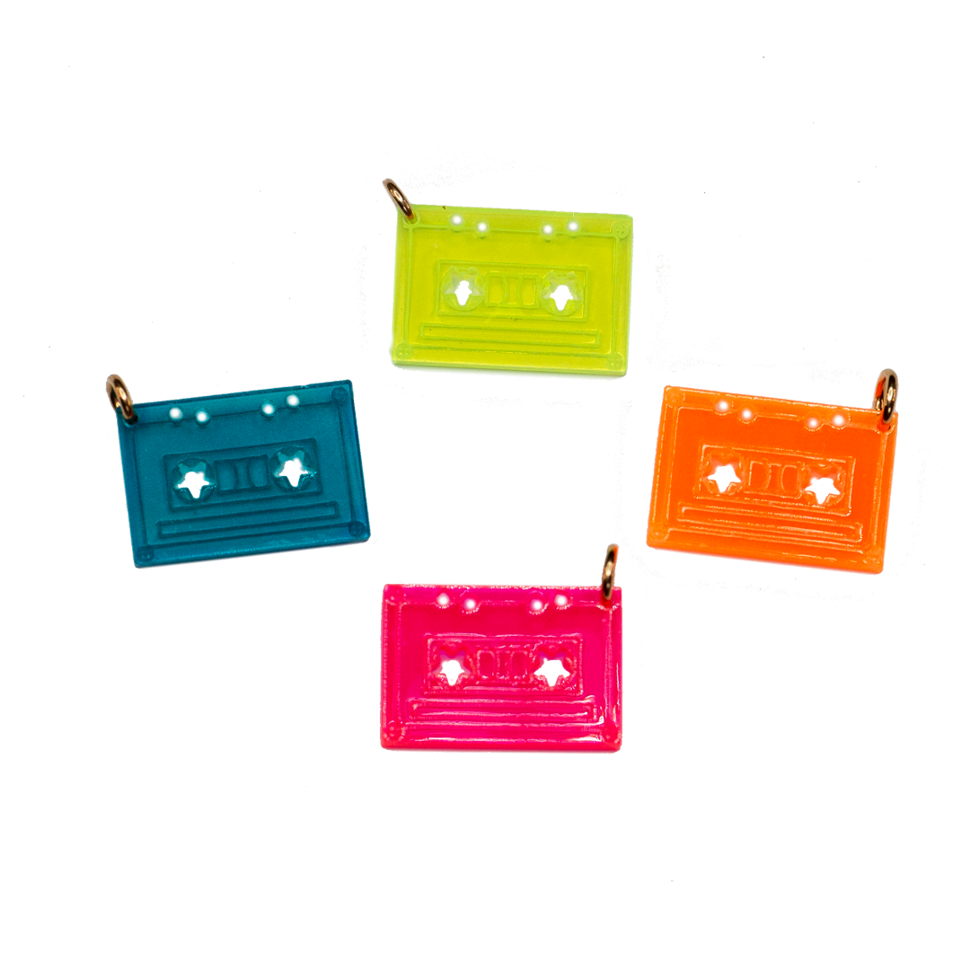 Cassette Tape Charm - Moon and Lola