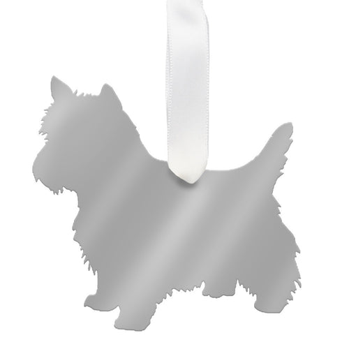 I found this at #moonandlola! - West Highland White Terrier Ornament Mirrored Silver