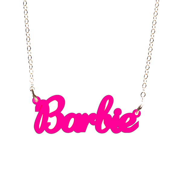 Amazon.com: Dckazz Doll Movie Pink Necklace Pink Girl Choker Sparkly  Rhinestones Silhouette Pendant Women Girls Costume Accessories Gold:  Clothing, Shoes & Jewelry