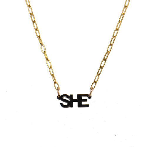 OLIVIA Nameplate Necklace on Brooklyn Chain (WS) - Moon and Lola