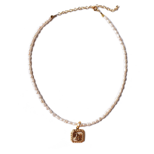 Venice Palmer Charm Pearl Choker - Moon and Lola