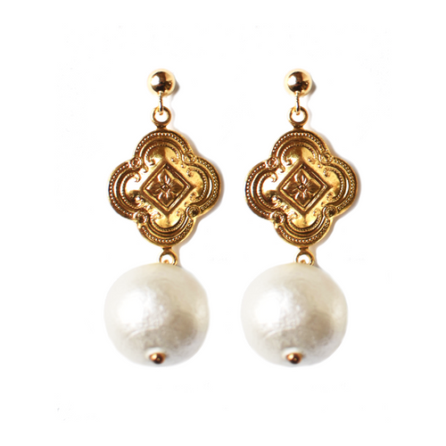 Cortona Pearl Drop Earrings (WS) - Moon and Lola