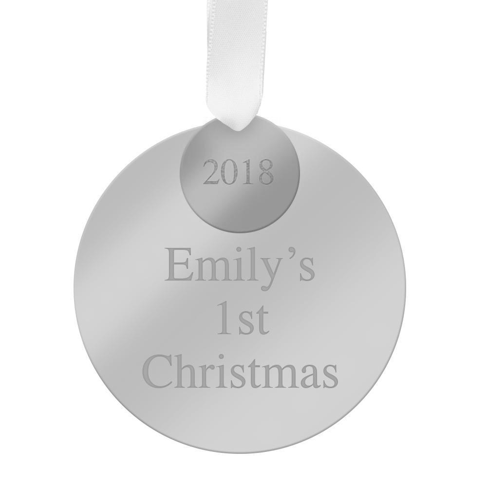 Moon and Lola - Mirrored Gold First Christmas Personalized Ornament