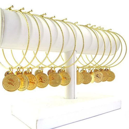 Pre-pack - 12 Zodiac Charm Bangles (WS) - Moon and Lola