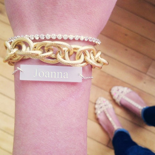 Moon and Lola - Cheshire Double Chain Monogram Bracelet