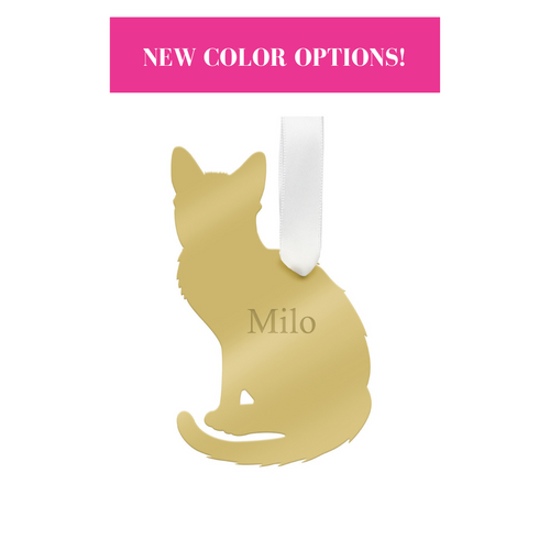 Personalized Shorthaired Cat Ornament - Moon and Lola