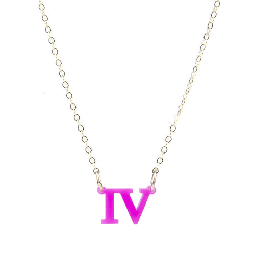 I found this at #moonandlola! - Acrylic Roman Numeral Necklace Hot Pink