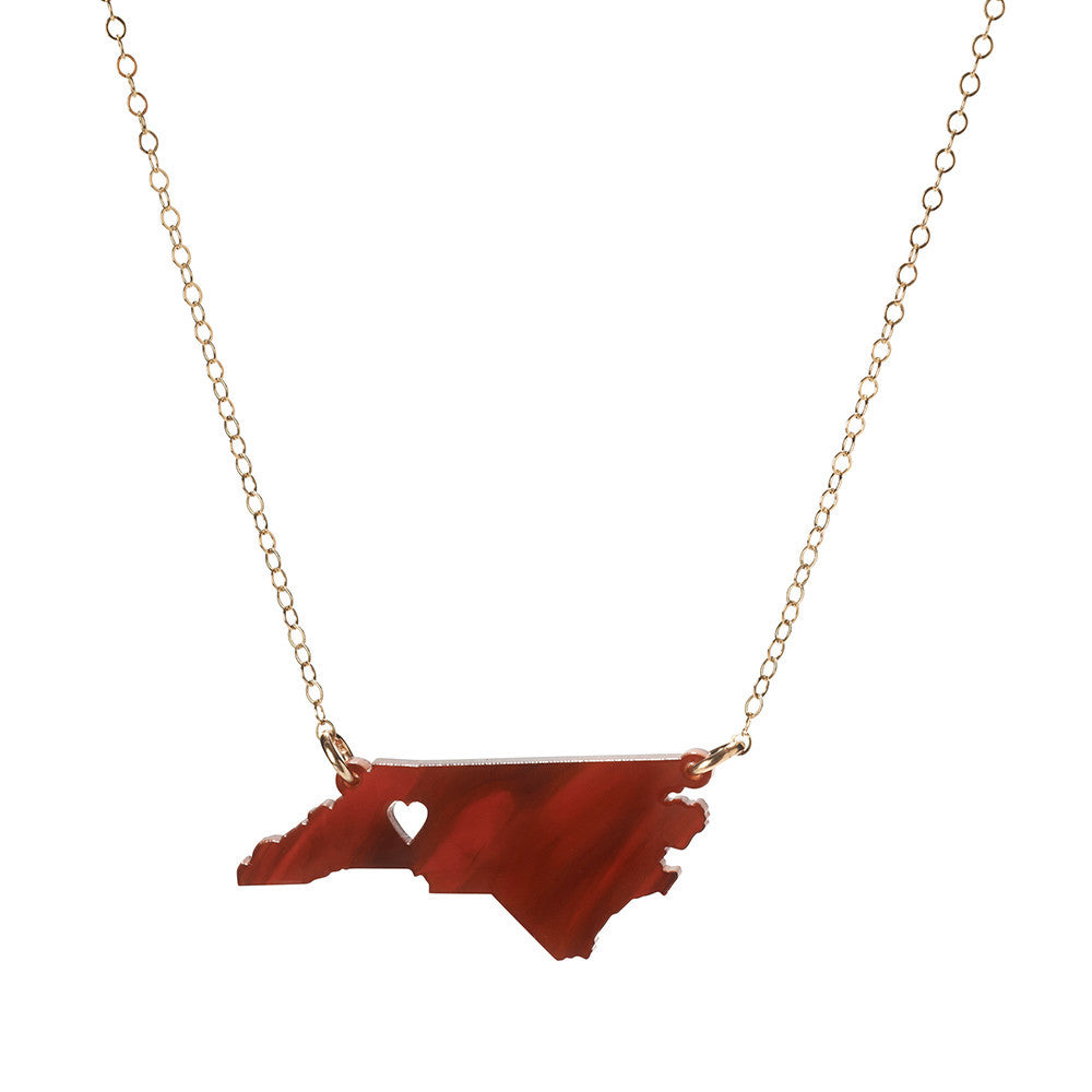 I found this at #moonandlola! - Acrylic State Heart Necklace Tortoise
