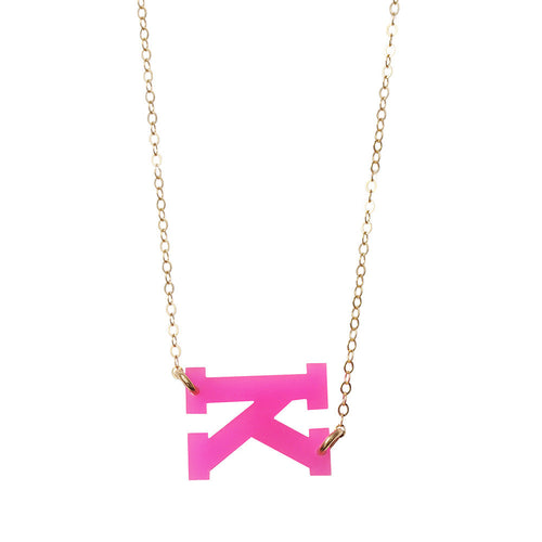 I found this at #moonandlola! - Acrylic Varsity Necklace Hot Pink