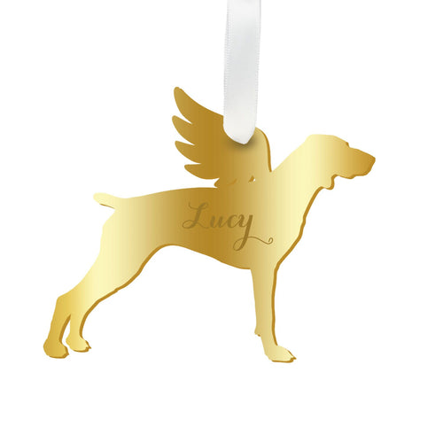 Moon and Lola - Personalized Angel Pointer Ornament with wings in gold