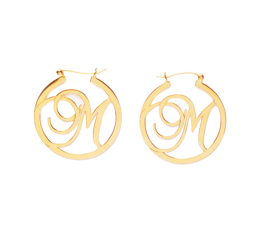 sweet monogram hoop earrings