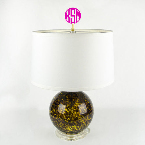 I found this at #moonandlola! - Block Monogram Finial on lamp