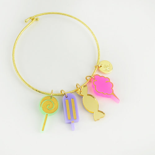 Nora Charm Bracelet with Lollipop, Popsicle, Wrapped Candy and Cotton Candy Charms