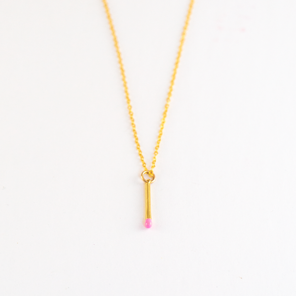 Matchstick Charm Pendant Necklace - Moon and Lola