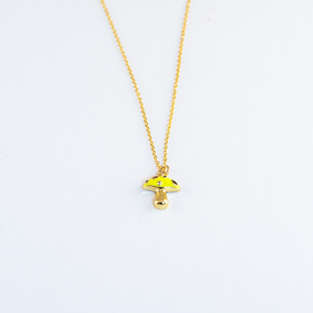 Shortcut to Mushrooms | Brass Mushroom Charm Necklace | Cute Forest Mu –  Enchanted Leaves