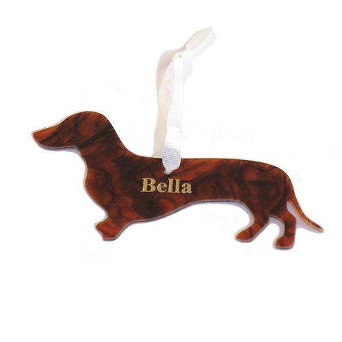 Personalized Dachshund Ornament - Moon and Lola
