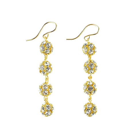 Europa Rhinestone Ball Graduated Earrings