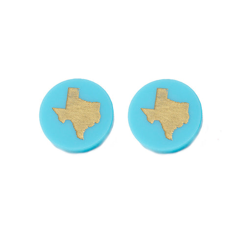 I found this at #moonandlola! - Acrylic Round State Studs Robin's Egg