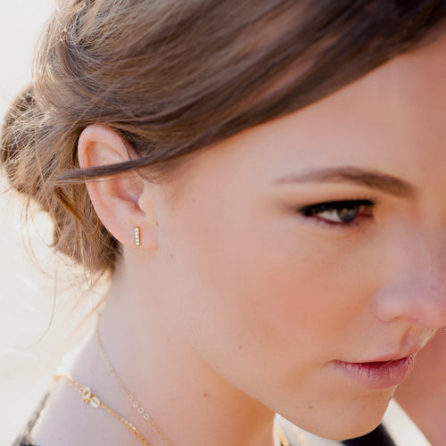 I found this at #moonandlola! - Hawthorne Stud Earrings on model