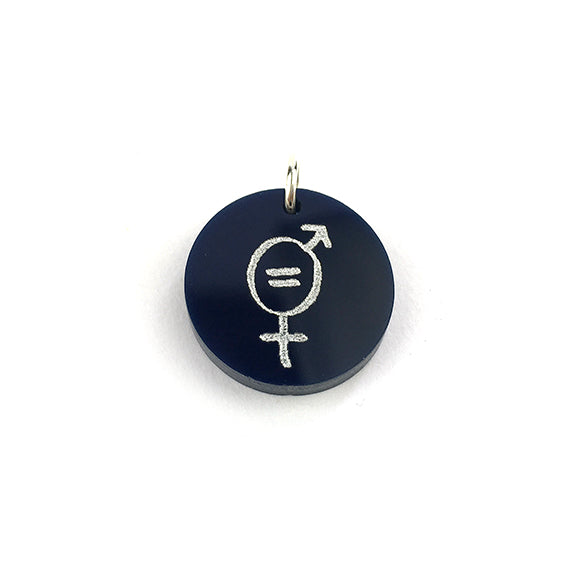 Moon and Lola - Equality For All Round Eden Charm navy gender equality symbol