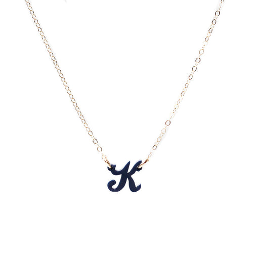 I found this at #moonandlola! - Lauren Letter "K" Necklace Navy