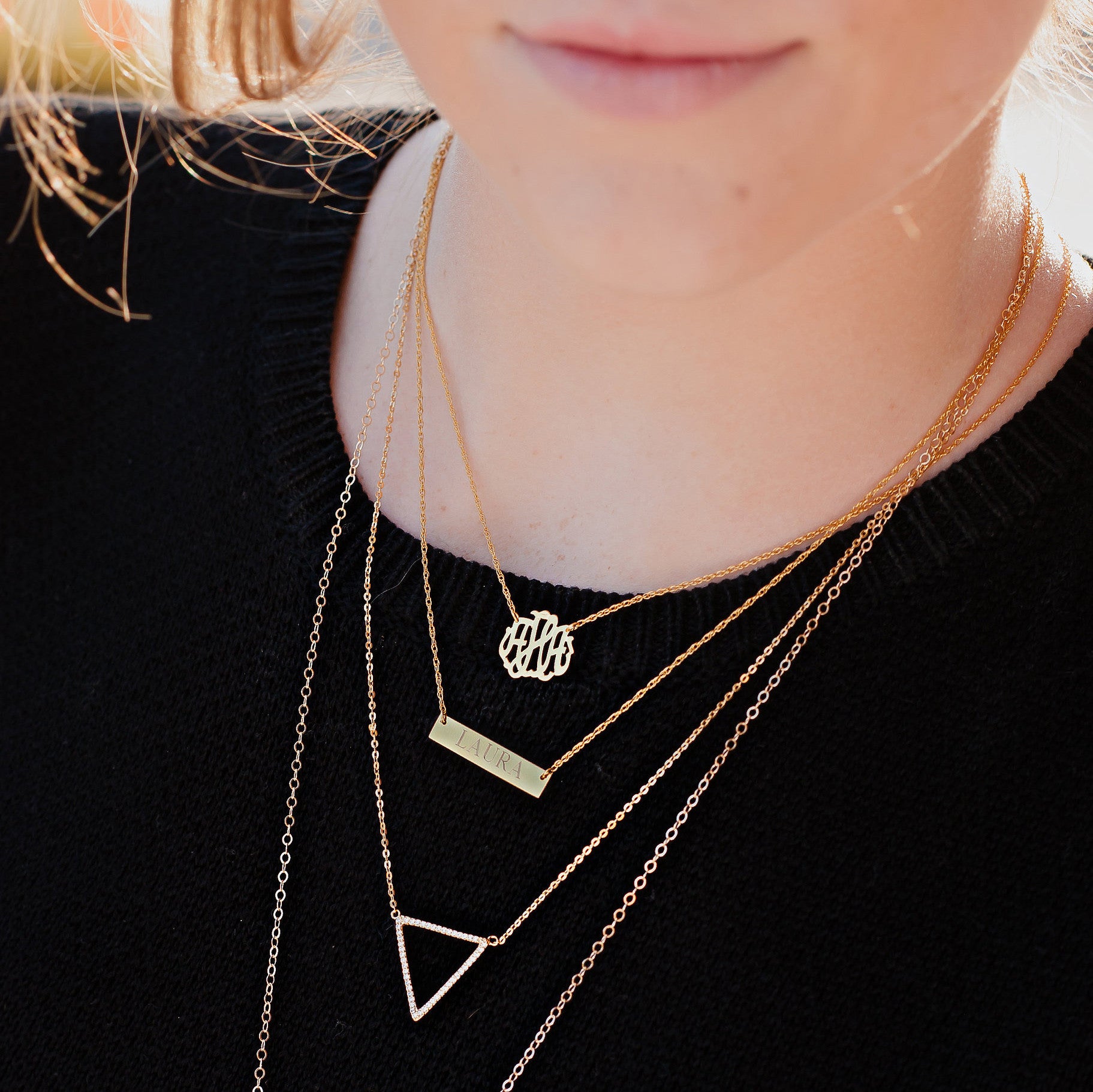 I found this at #moonandlola - Engraved Bar Necklace on model
