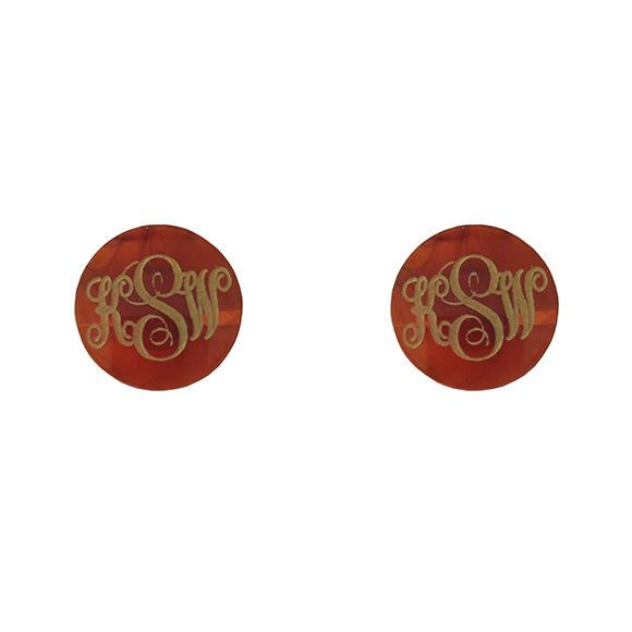 Moon and Lola - Providence Script Monogram Post Earrings