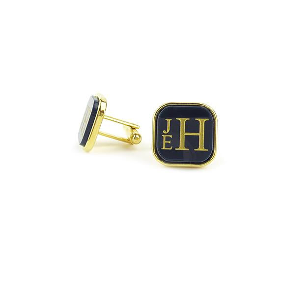 Moon and Lola - Vineyard Square Stacked Monogram Cuff Links