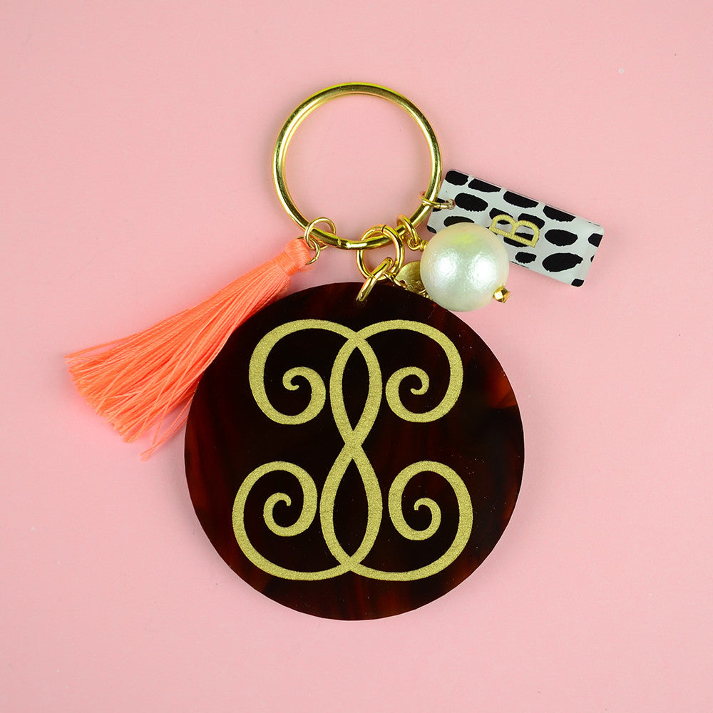 Moon and Lola - Acrylic Engraved Monogram Key Chain