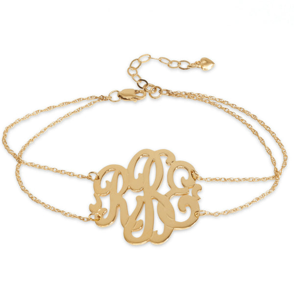 I found this at #moonandlola - Cheshire Double Chain Monogram Bracelet