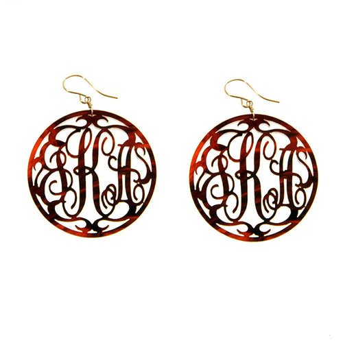 I found this at #moonandlola! - Rimmed Script Monogram Earrings