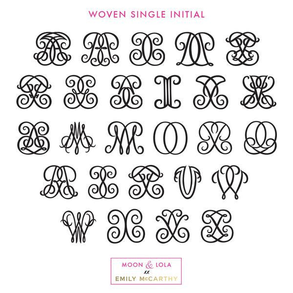 Moon and Lola xx Emily McCarthy Single Letter Woven Font