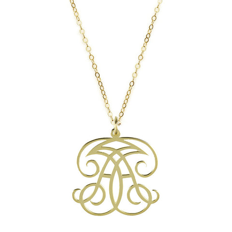 Cheshire Handcut Monogram Rimmed Necklace