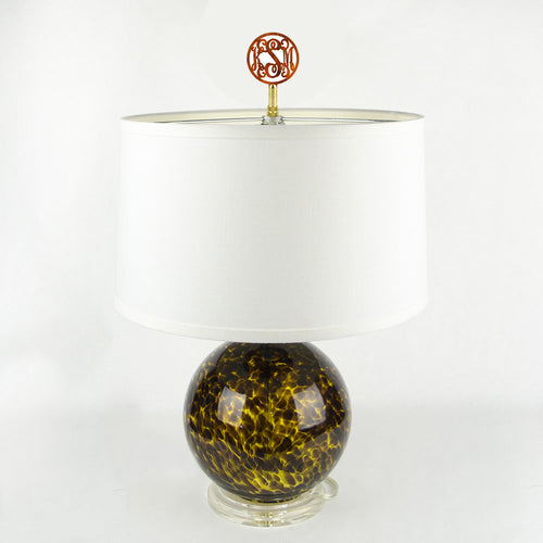 I found this at #moonandlola! - Script Monogram Finial on lamp