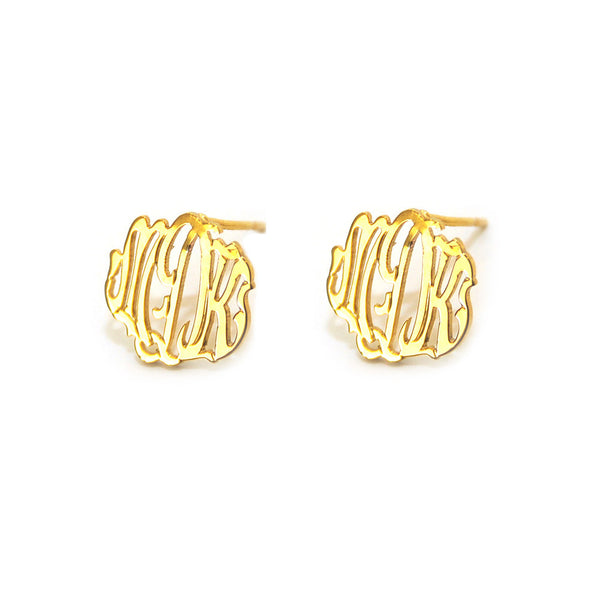 I found this at #moonandlola - Metal Post Monogram Earrings