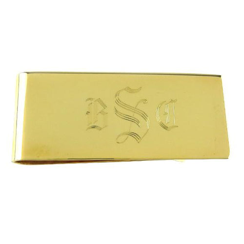 Moon and Lola - Engraved Money Clip Old English Font
