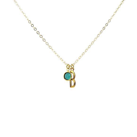 Moon and Lola - Birthstone Necklace with Belize Charm