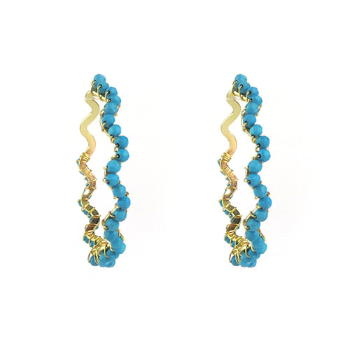 Moon and Lola - Bora Bora Turquoise Hoops