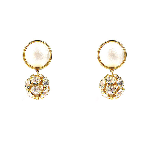 Moon and Lola - Luna Rhinestone Single Drop Earrings in gold