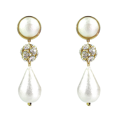 Moon and Lola - Luna Rhinestone Teardrop Earrings in gold