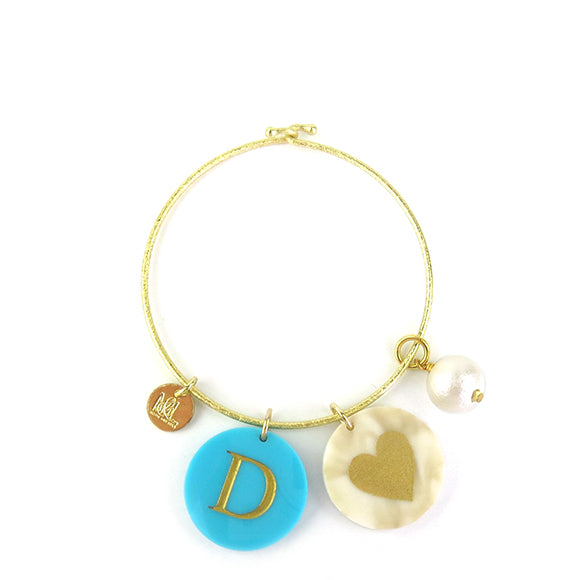 Moon and Lola - Kelly Bangle with Cotton Pearl Charm