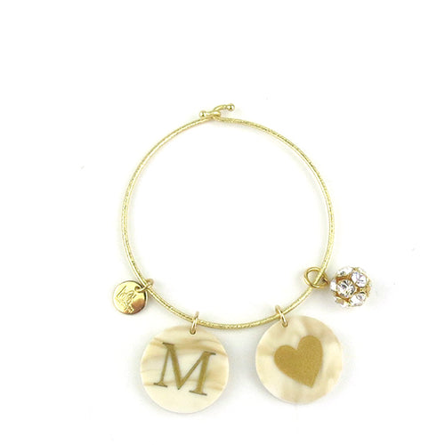 Moon and Lola - Kelly Bangle with Rhinestone Ball Charm